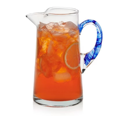 Libbey Cabos Blue Handled Glass Pitcher, 90 ounce | Target