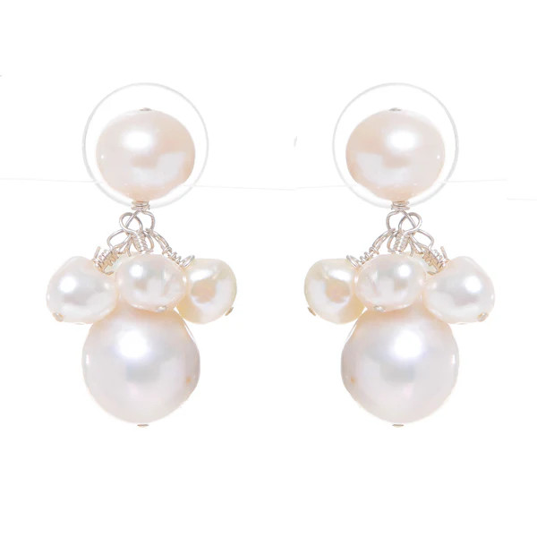 Audrey drops in white pearls | Meg Carter Designs