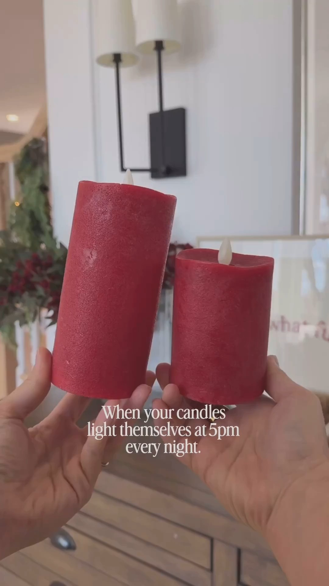 We have These flameless candles set to turn in at 5pm every night and it’s the best! They stay on for 5 hours then automatically shut off.


#LTKHome #LTKHoliday #LTKSeasonal
