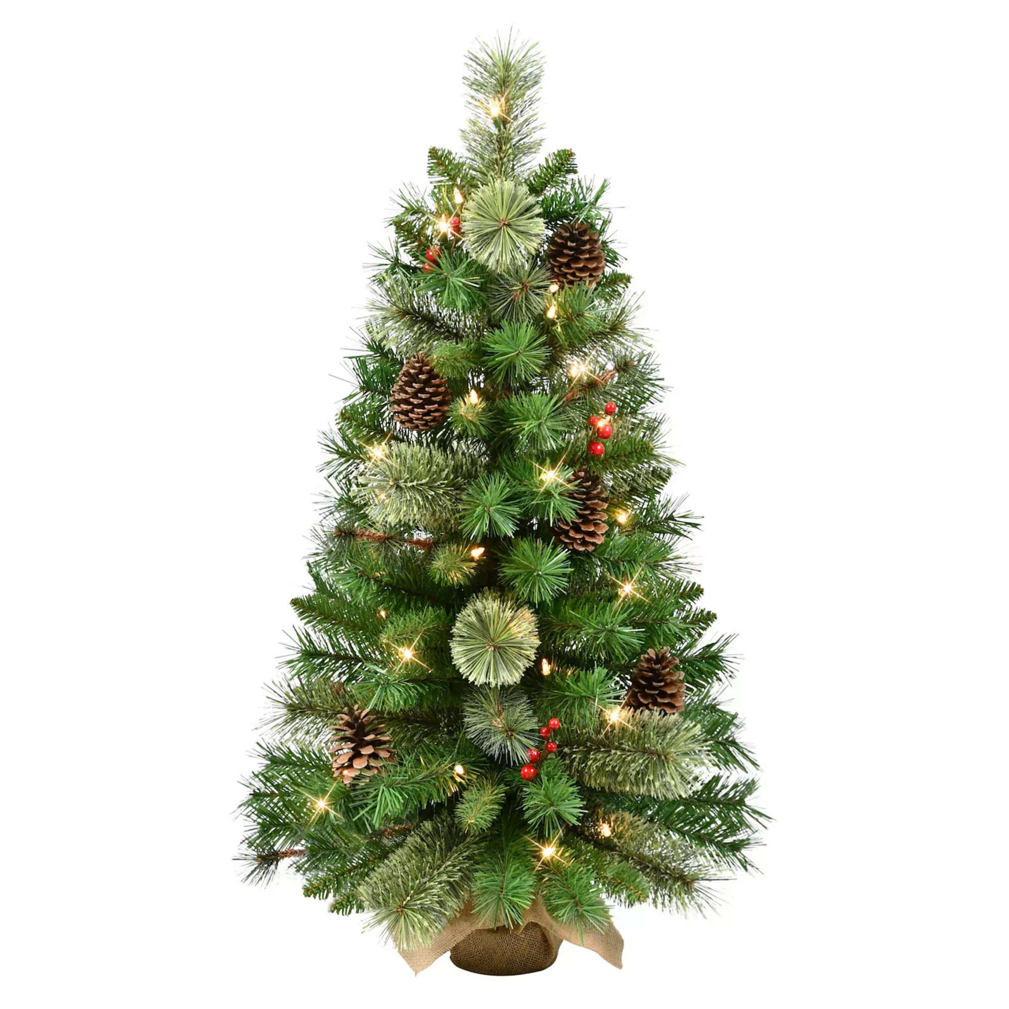 PULEO INTERNATIONAL 3-ft. Pre-Lit Pine Christmas Tree in Burlap Sac | Kohl's