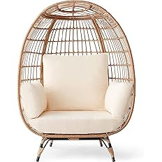 Best Choice Products Wicker Egg Chair, Oversized Indoor Outdoor Lounger for Patio, Backyard, Livi... | Amazon (US)