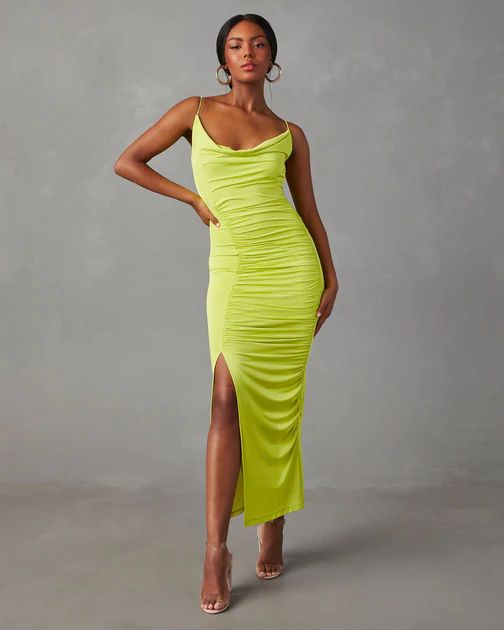 Kiele Ruched Maxi Dress - Kiwi | VICI Collection