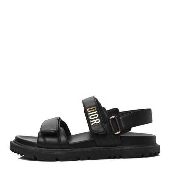 Lambskin Dioract Sandals 39.5 Black | FASHIONPHILE (US)