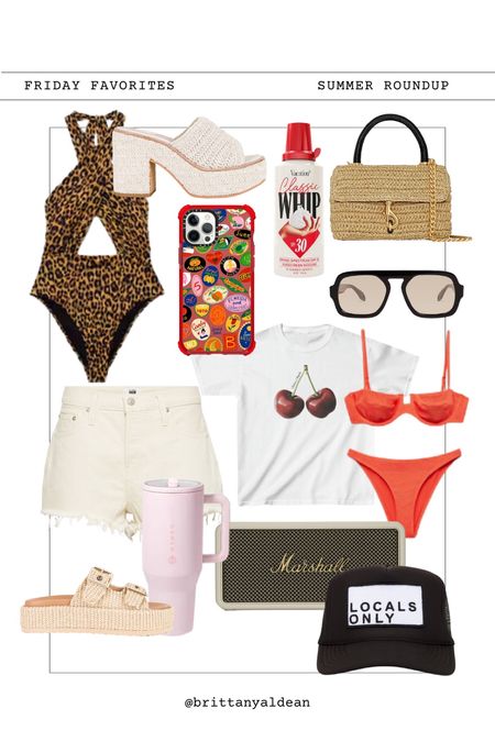 Summertime outfits are in full swing over here!! I’ve been loving the leopard prints and reds for the summer. 

swim l summer outfit l jean shorts l swimsuits l bikini 