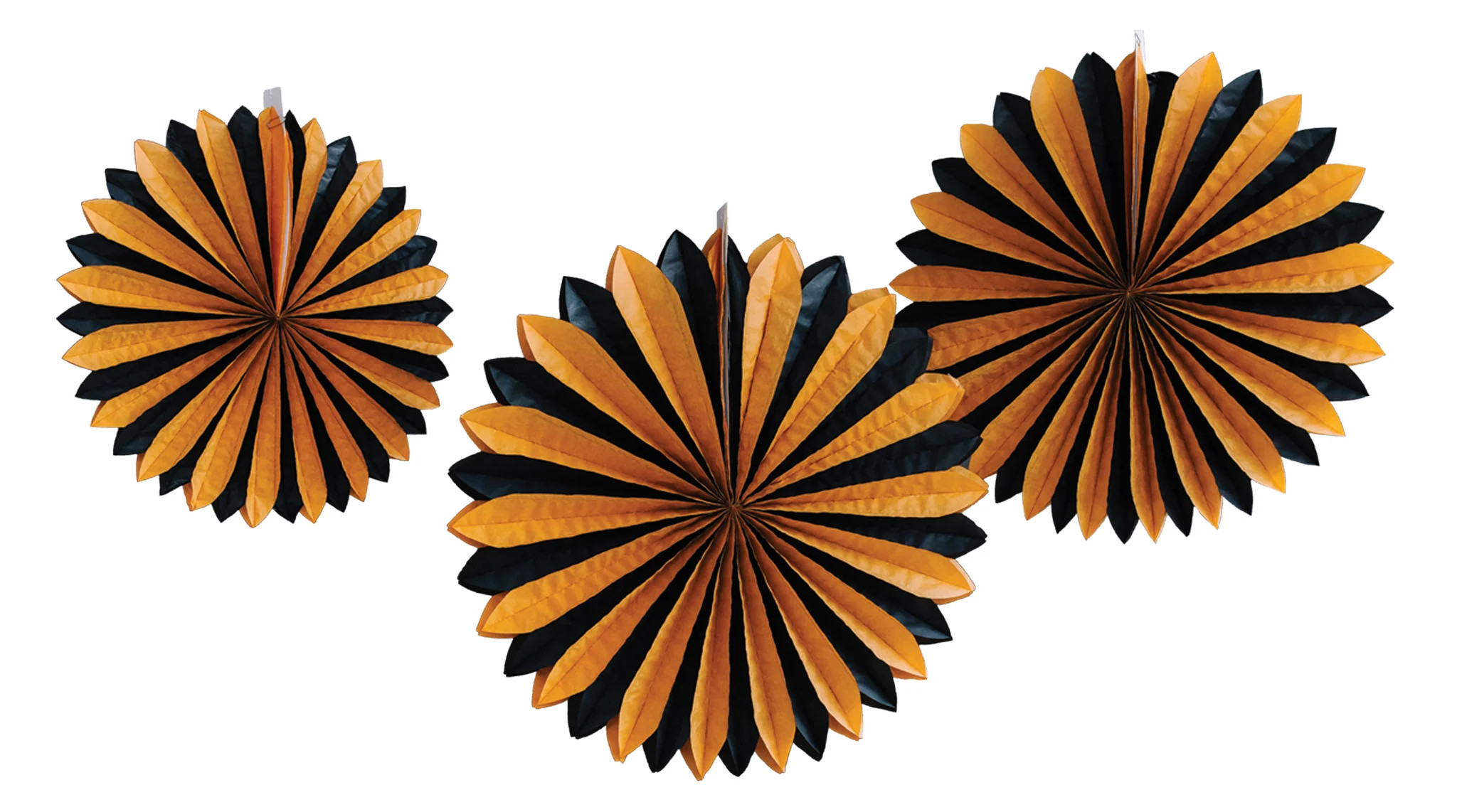 Vintage Halloween Black and Orange Oversized Tissue Fans | My Mind's Eye