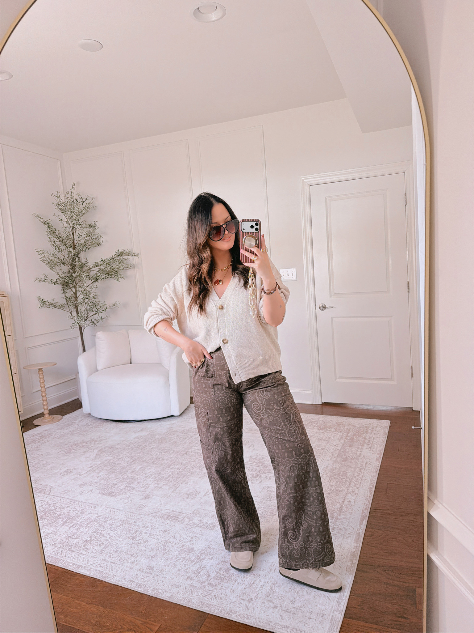 wearing a large in these cargo pants, Xl in the cardigan 

 #LTKSeasonal #LTKMidsize