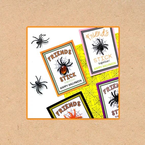 Spiderweb Friends Treat Printable halloween Classmate or - Etsy | Etsy (US)