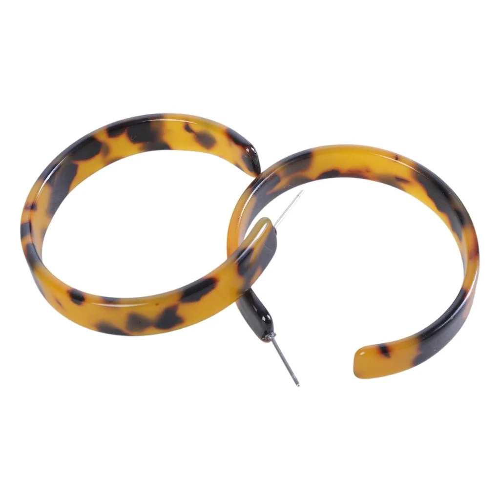 Acrylic Marbled Earring Leopard Round Hoop Earrings Women Tortoise for Shell Jew | Walmart (US)