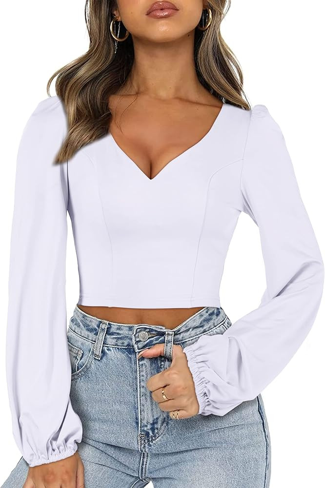 Women's Puff Long Sleeve Sweetheart | Amazon (US)