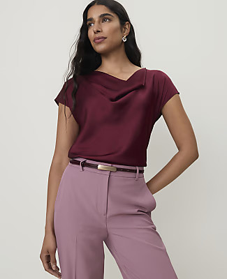 Ann Taylor Satin Cowl Neck Top | Ann Taylor