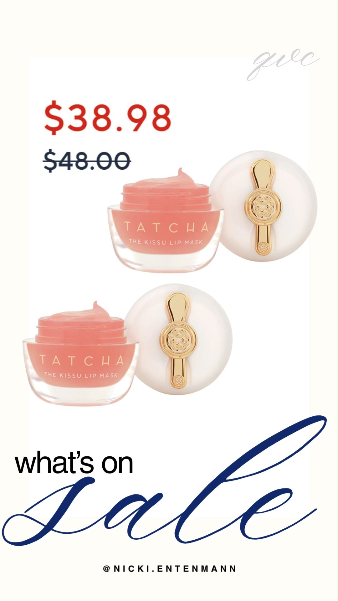 Score an incredible QVC deal on the TATCHA Kissu Hydrating Leave-on Lip Treatment Mask Duo from the file tatcha duo n.jpg. This amazing skincare sale features two jars of the ultra-nourishing, jelly-like peach lip mask designed to deeply hydrate and smooth your lips. Snag this luxurious beauty favorite now while the duo is marked down to just $38.98.

#qvc #qvcdeals #tatcha #salealert #skincarecommunity #lipmask #skincareroutine #beautyfinds #selfcare #shoppinghaul 

 #LTKgrwm #LTKSaleAlert #LTKBeauty