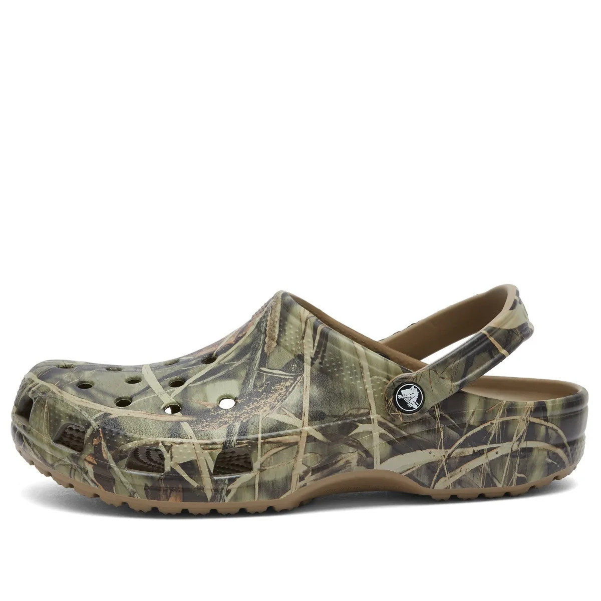 Crocs Classic Printed Camo Clog in Khaki, Size UK 3 | END. Clothing