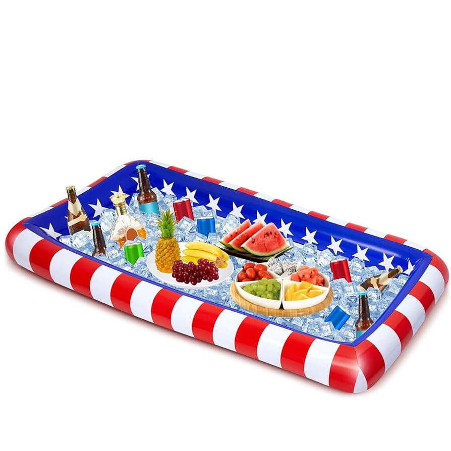 Inflatable Patriotic Ice Serving Bars Inflatable Drink Cooler Buffet Salad Serving Trays Fun Hot ... | Amazon (US)