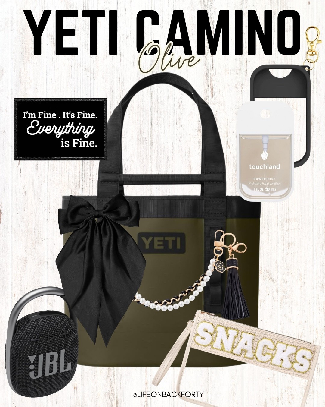 Yeti Camino Olive Accessories - Black/Beige Edition

#LTKStyleTip #LTKFamily #LTKTravel