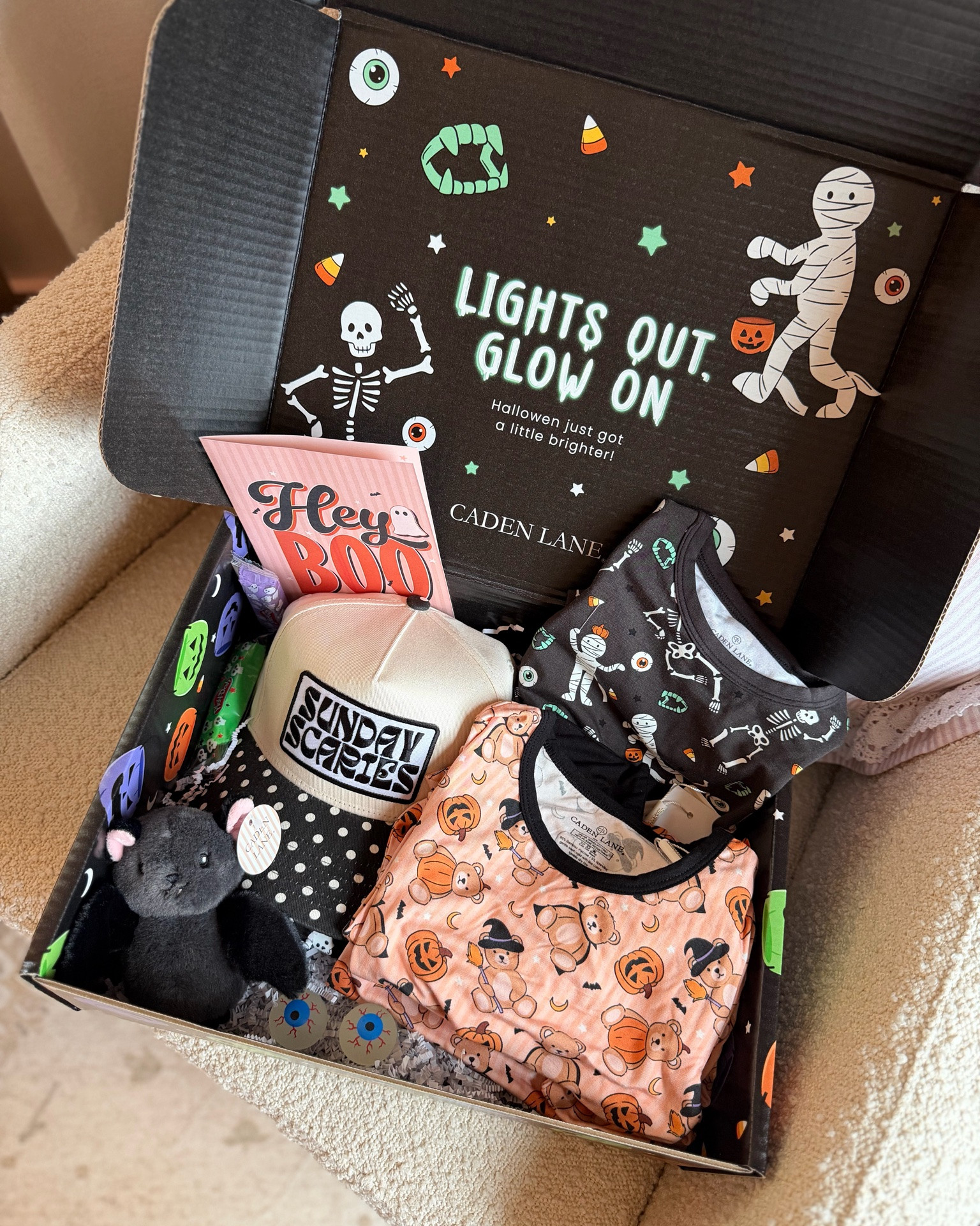 The best surprise mail!!! 💀🧸🎃👻the kids were seriously so excited and begged to wear their Skelly pajamas!! 🤍

Caden lane, surprise mail, summerween, Halloween pajamas, pumpkin bears

#LTKSeasonal #LTKKids #LTKmomlife
