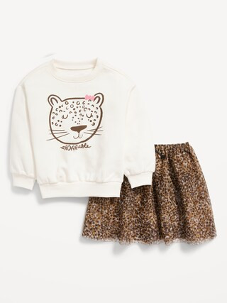 Crew-Neck Sweatshirt and Tulle Skirt Set for Toddler Girls | Old Navy (US)