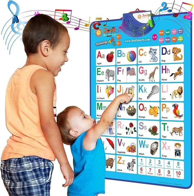 Amazon.com: Just Smarty Interactive Alphabet Wall Chart for Toddlers 2-4 –Learn ABC Letters Num... | Amazon (US)