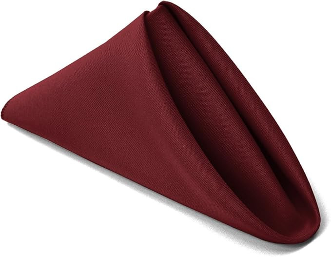 TableLinensforLess 17"x17" Polyester Cloth Napkins, Set of 6 (Wine Red) | Easy-Care, No-Iron Fini... | Amazon (US)