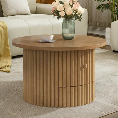 30.5" Modern Round Coffee Table With Storage | Wayfair North America