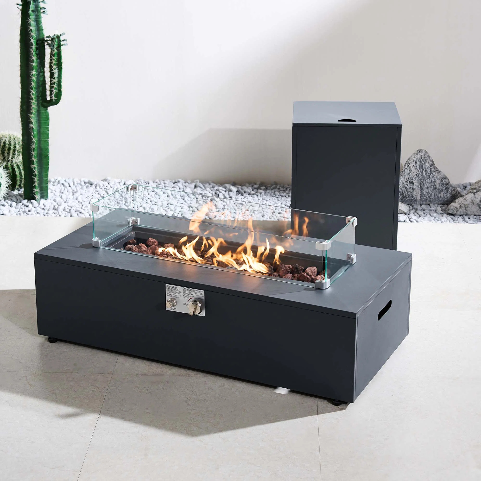 12" H X 42" W Iron Propane Outdoor Fire Pit Table | Wayfair North America