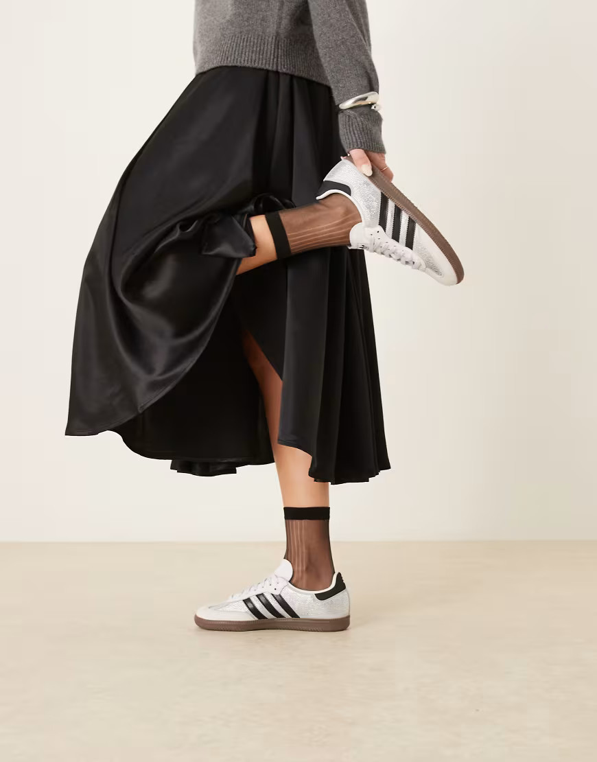 adidas Originals Samba OG sneakers in silver rhinestones-White | ASOS (Global)