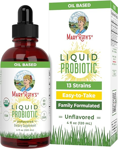 MARYRUTH'S Organics Liquid Probiotic for Ages 4+ | 2 Billion CFU | 13 Probiotic Strains | Gut Hea... | Amazon (US)