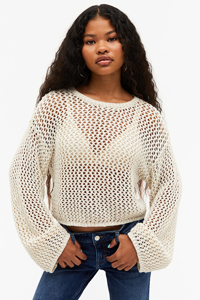 Open knit long sleeved top | Monki