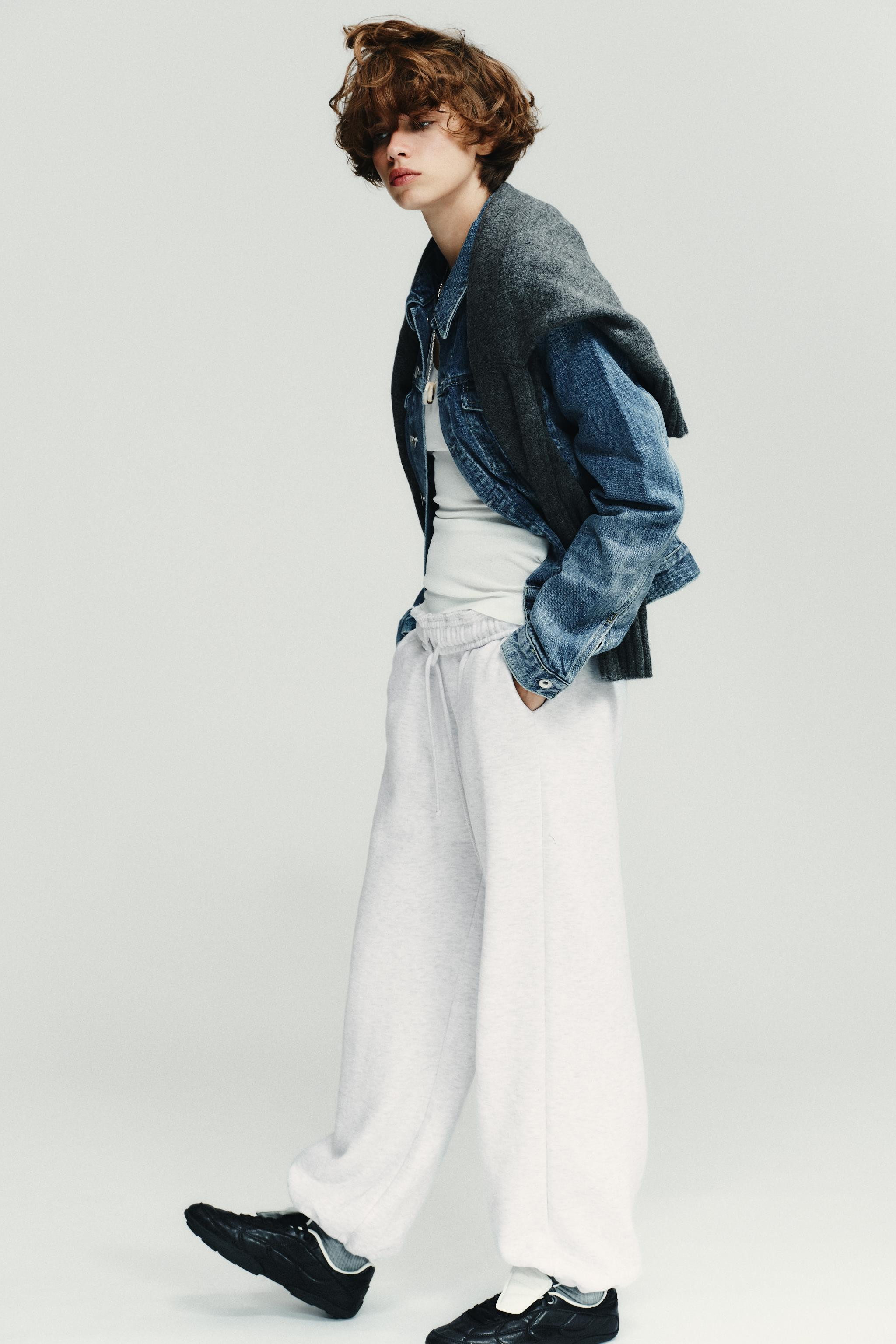 BASIC STRAIGHT-LEG PLUSH PANTS WITH ADJUSTABLE HEM | Zara US