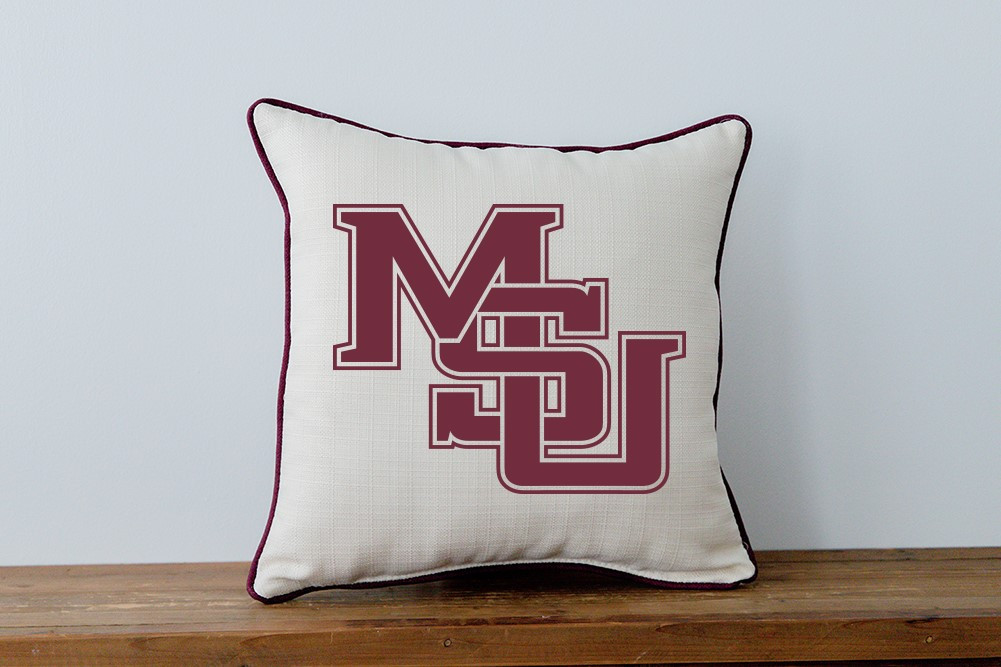 Msu Interlocking Logo Pillow | Little Birdie | Little Birdie