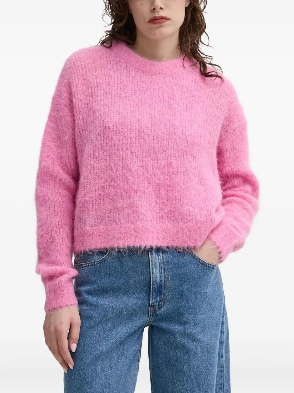 American Vintage fluffy crew-neck jumper - Pink | Farfetch Global