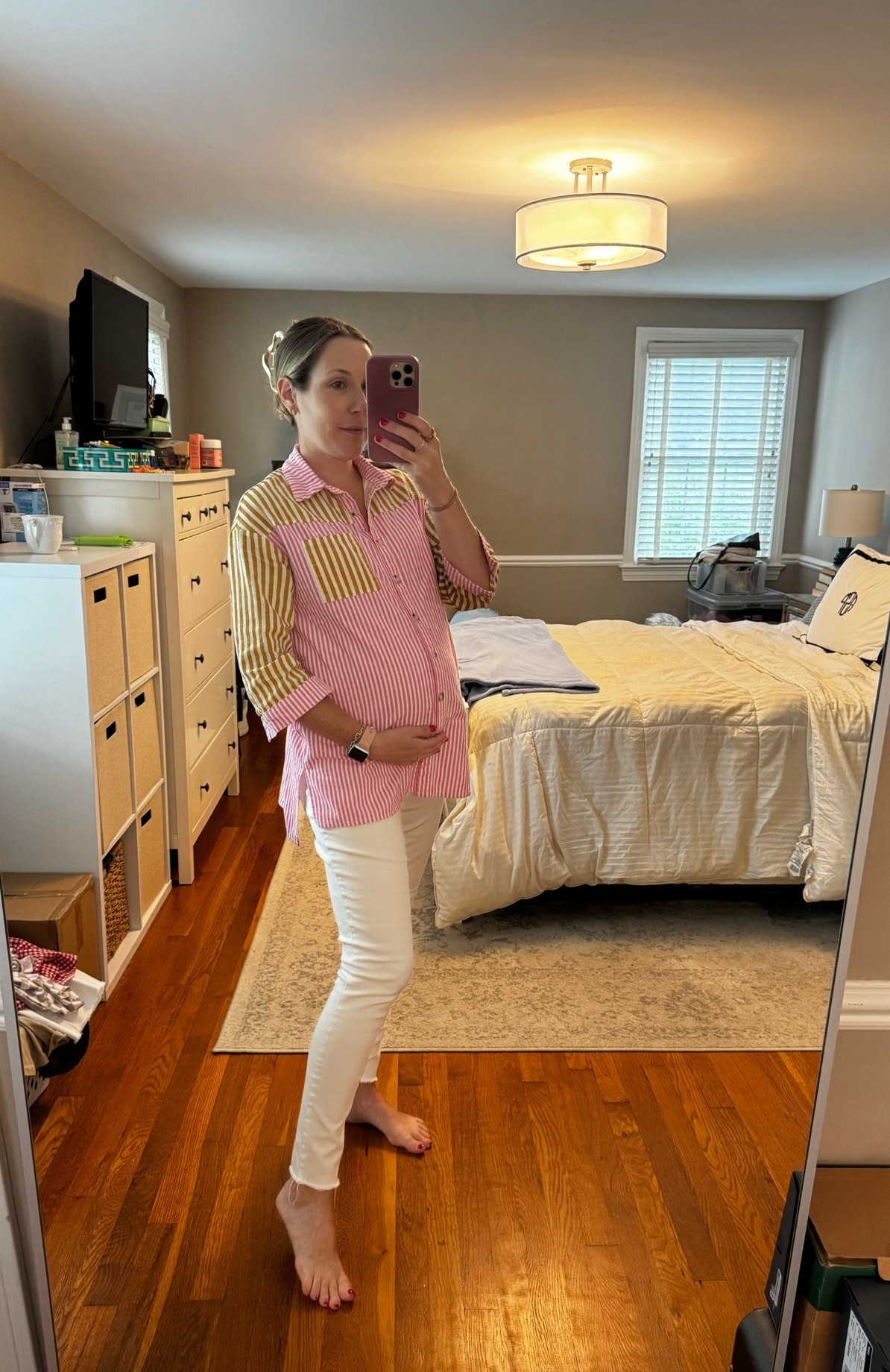 Yesterdays work look 💛🩷 It’s been hard finding shirts that fit the bump and feel comfortable for work! This one is basically a beach cover up set (comes with shorts), but the top alone with white jeans looked 👌🏻

Linked a few other pieces I have and will be rocking soon!

#LTKdayinmylife #LTKootd #LTKBump