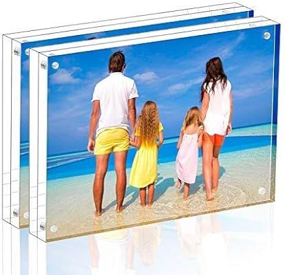 Meetu Acrylic Picture Frame 5x7 Tabletop Photo Frame Magnetic Double Sided Frame Free Standing De... | Amazon (US)