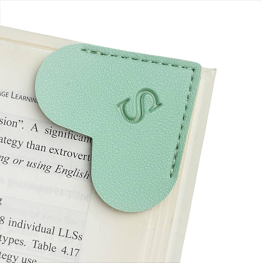 MOTEERLLU Personalized Leather Heart Bookmark with Initials, Handmade, Cute Custom Corner Book Ma... | Amazon (US)