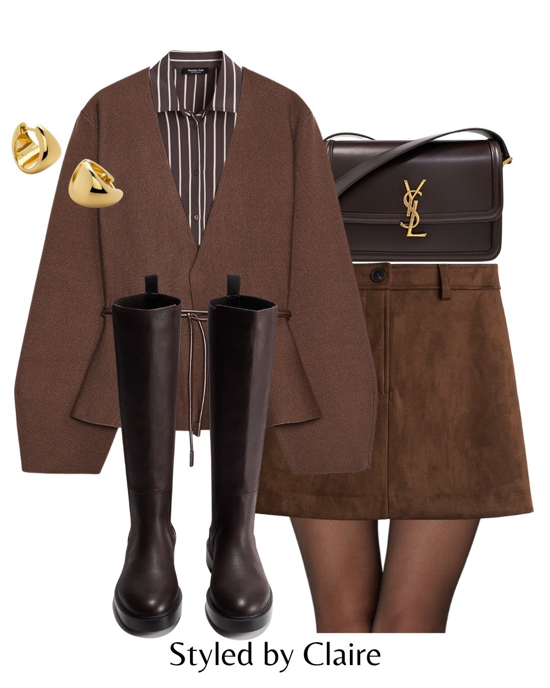 ALL BROWN🐻
Tags: Zara cardigan tie waist belt mini skirt suede knee high boots stripe shirt massimo dutti ysl bag fashion autumn transitional layer inspo outfit ideas city break chic women’s style office work wear capsule wardrobe trending colour H&M 

#LTKstyletip #LTKshoes #LTKautumn