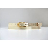 Leather Belt, Skinny Belt Women, Waist Narrow Women Gold Belt For Dress | Etsy (US)