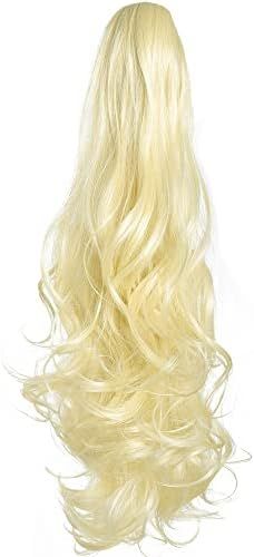 Blonde Clip Ponytail,Fake Ponytails 22" Wavy Black Hair Extensions 5.3 OZ Hair pieces wig HSPCYGG Sy | Amazon (US)