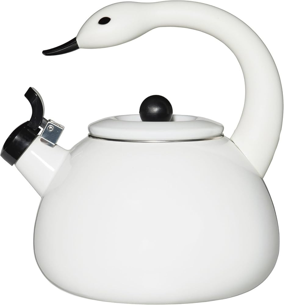 Whistling Tea Kettle for Stove Top Enamel on Steel Teakettle, Supreme Housewares White Swan Desig... | Amazon (US)