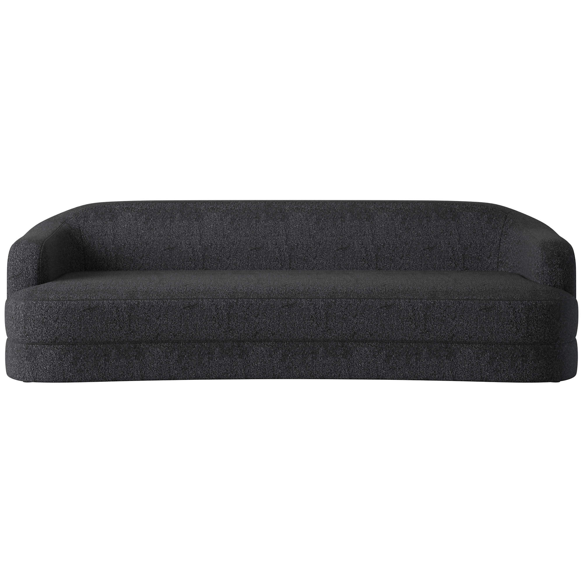 Mylene 97" Black and White Boucle Curved Sofa by goop + Reviews | CB2 | CB2