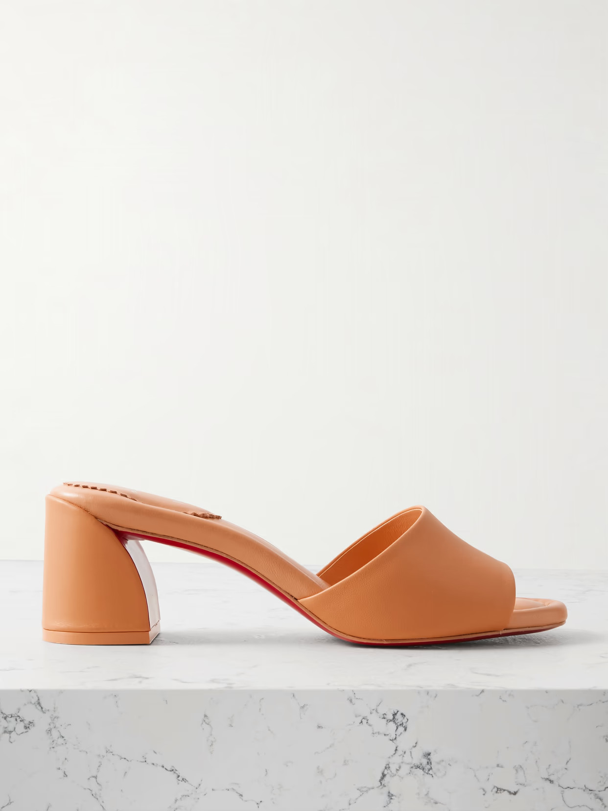 Christian Louboutin - Jane 55 Leather Mules - Orange | NET-A-PORTER (US)