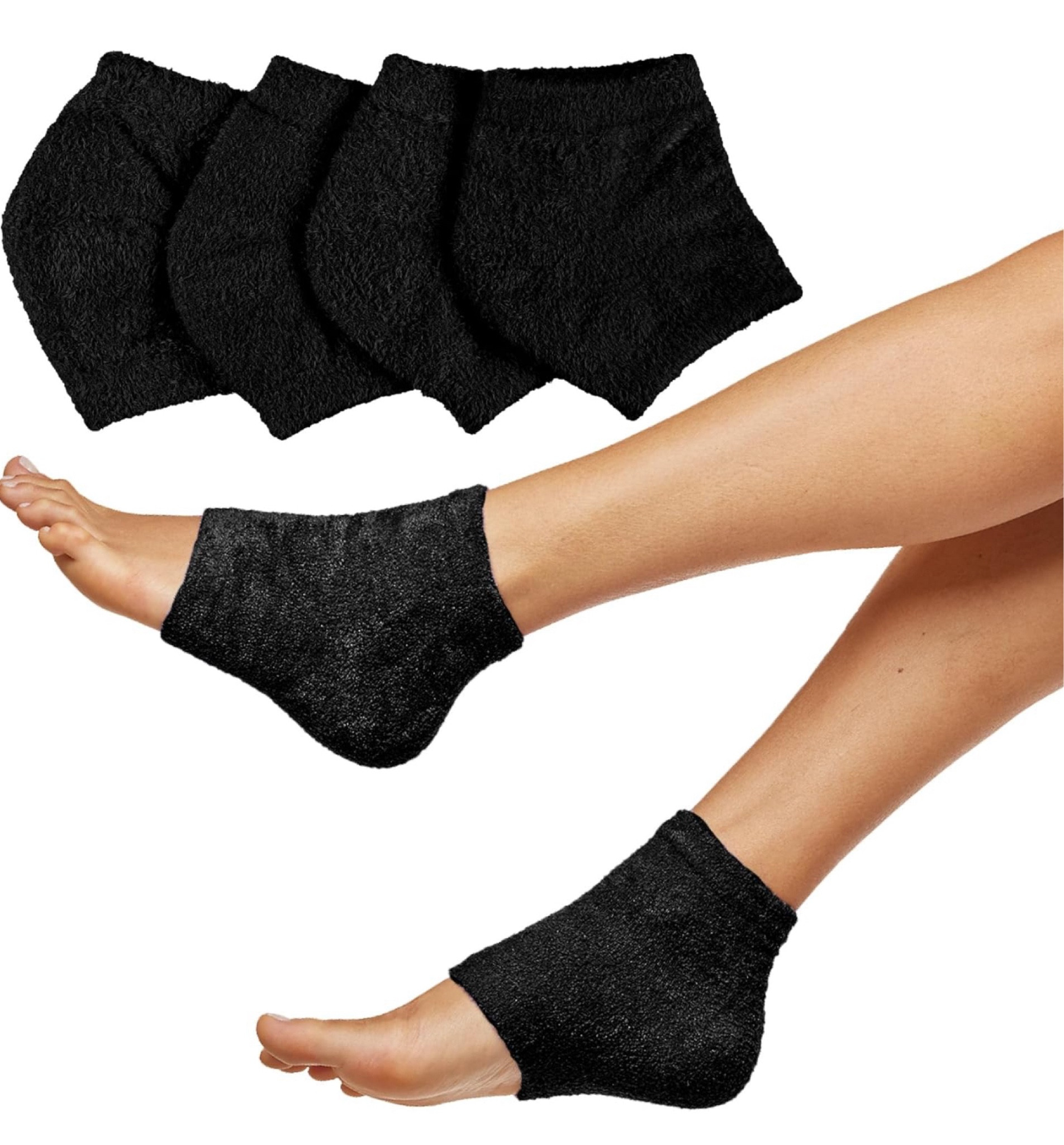 ZenToes Moisturizing Sleep Socks with Vitamin E, Olive Oil and Jojoba Seed Oil to Soften and Hydrate Dry Cracked Heels (Fuzzy Black, Regular)

#LTKBeauty #LTKHome