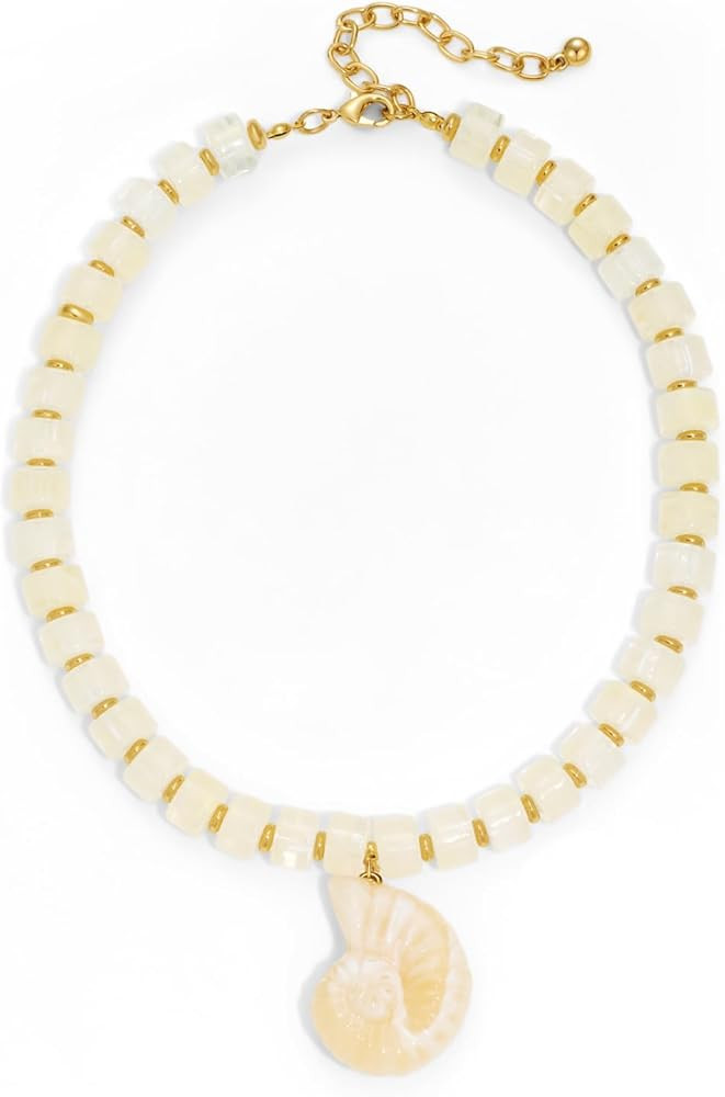CLASSYZINT Bead Necklace with Conch Shell Pendant Seashell Necklace Statement Necklace Summer Nec... | Amazon (US)