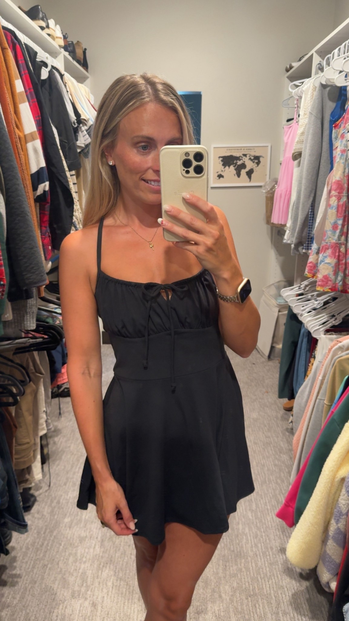 The tie front on this active dress >> I’m wearing a size medium for length 5’6 150lbs 

#black #active #dress #cute #summer #ootd 

#LTKTravel #LTKFindsUnder50 #LTKActive