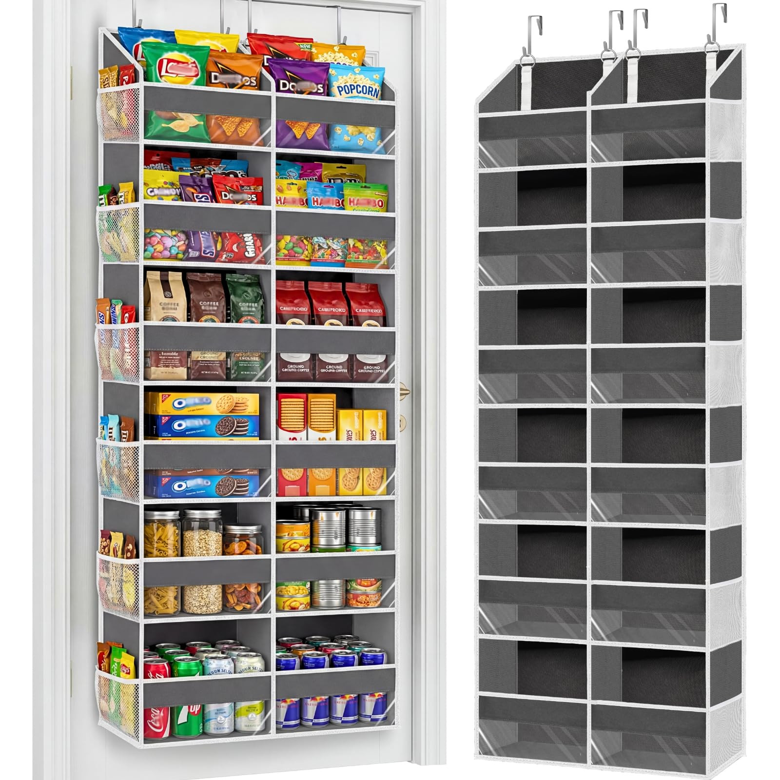 Over the Door Organizer 6 Tiers, Extra Large Behind Door Storage of 12 Compartments, 80 lbs Weigh... | Amazon (US)