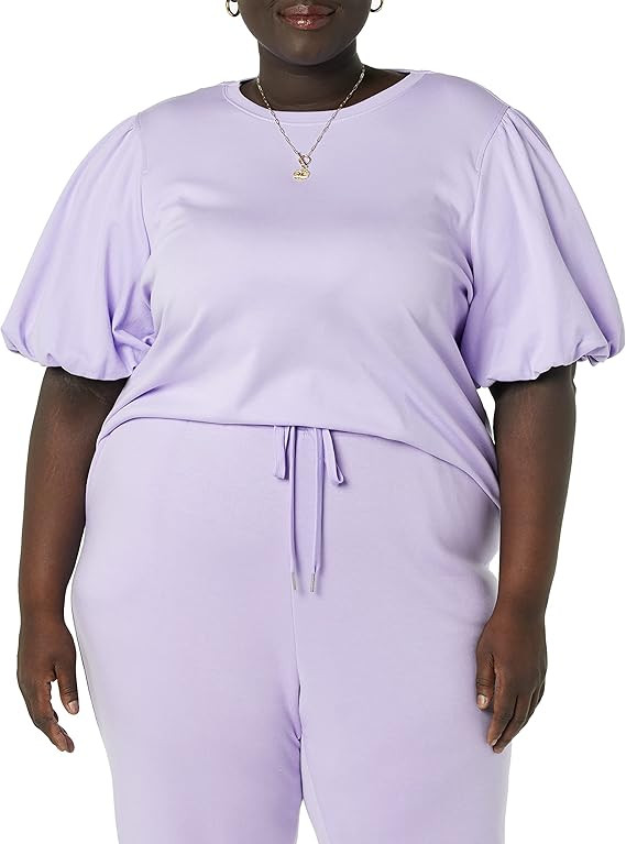 Amazon Aware Women's Jersey Puff Sleeve Crewneck Top | Amazon (US)