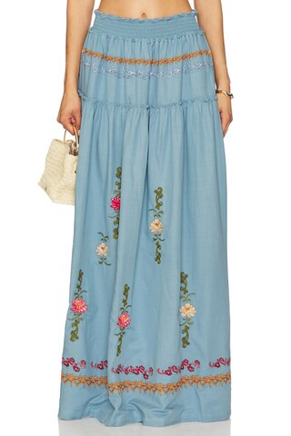 x REVOLVE Jenna Maxi Skirt in Blue | Revolve Clothing (Global)