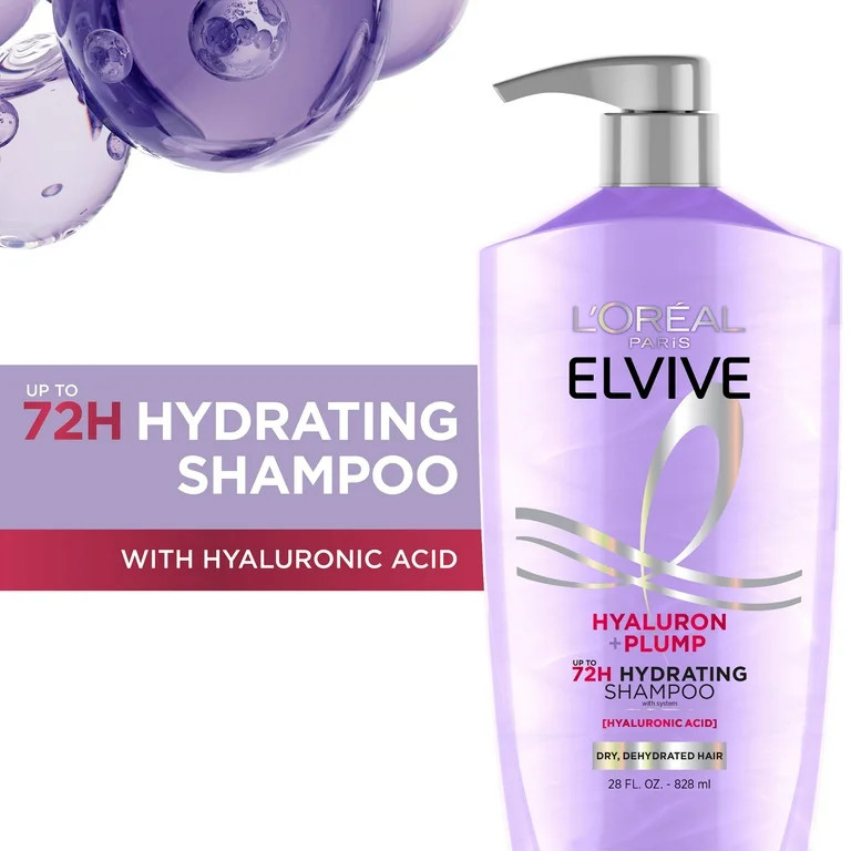 L'Oreal Paris Elvive Hyaluron Plump Squeeze Hydrating Shampoo, Moisturizing, 26.5 fl oz | Walmart (US)