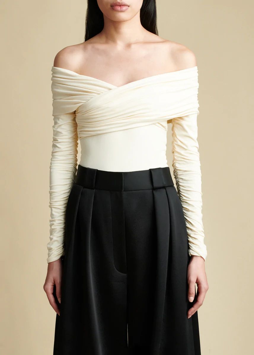 The Lili Bodysuit in Cream | Khaite