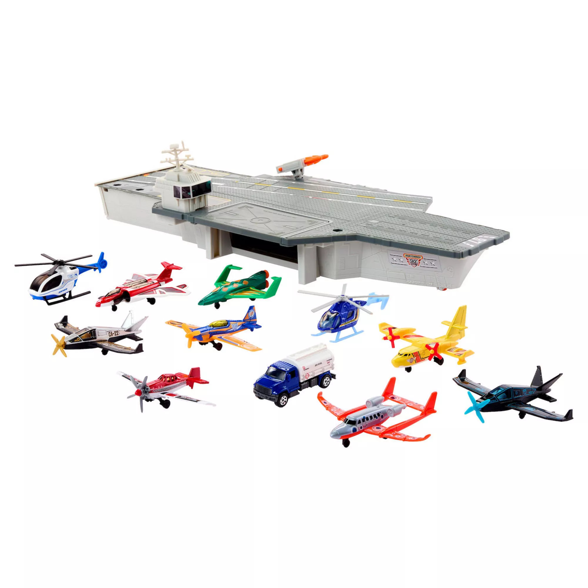 Mattel Matchbox Aircraft Carrier Model & Play Set with 10 Die-Cast Sky Buster Toy Airplanes & 1 D... | Kohl's