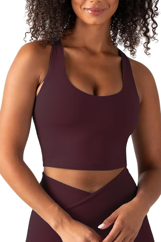 YITTY Active Sports Bra Tank, Tank Top for Women with Built-in Bra, Racerback, Removable Cups, Low-Impact Yoga and Gym | Amazon (US)