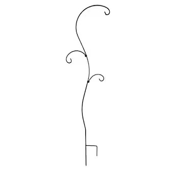 Style Selections 84-in Black Metal Scroll Shepherd's Hook | Lowe's